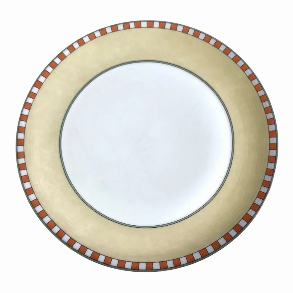 Vintage 4 Villeroy & Boch Switch 2 Lima Orange Check-Portugal 8” Salad Plates